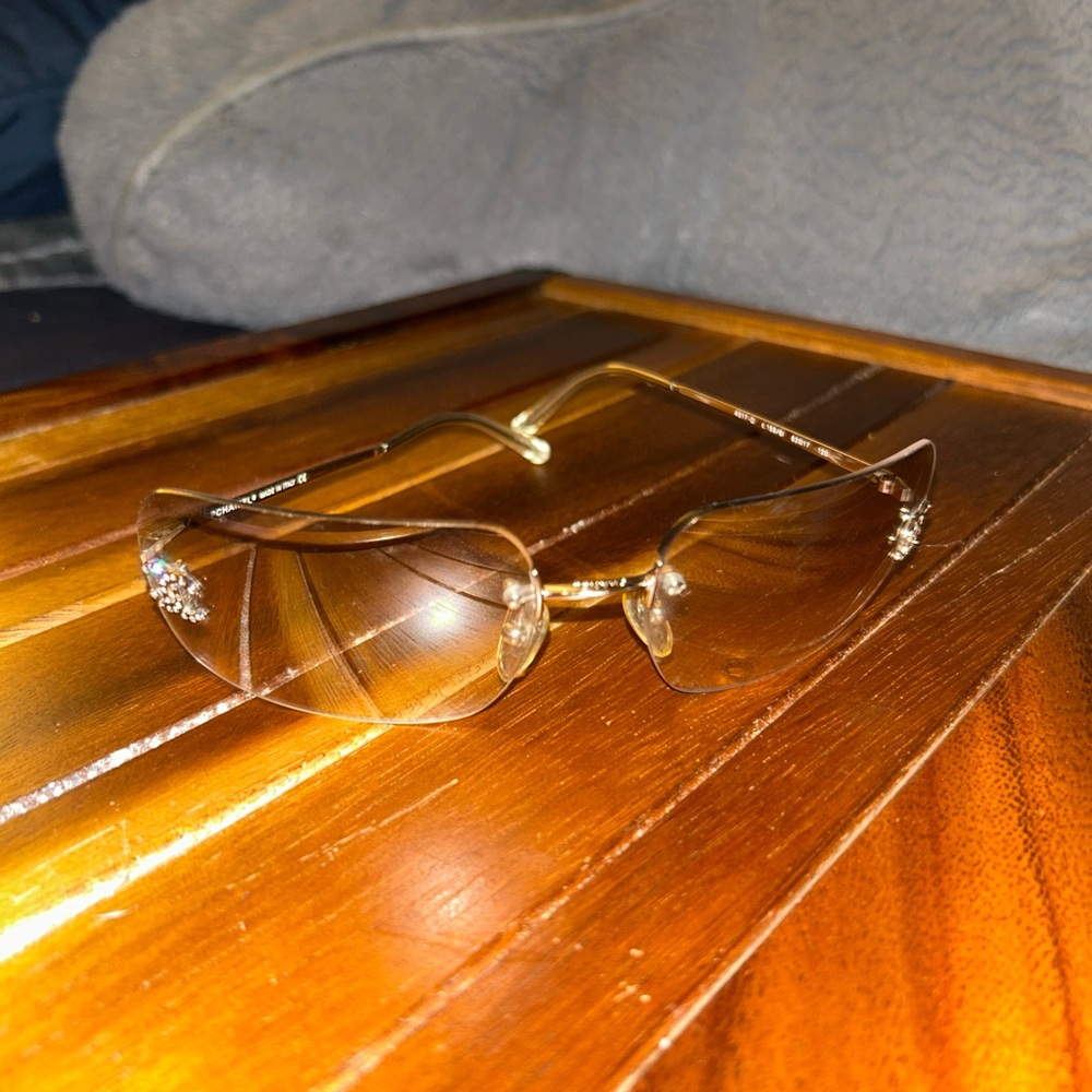 Vintage Chanel Rimless Rhinestone Sunglasses - Picture 6 of 17
